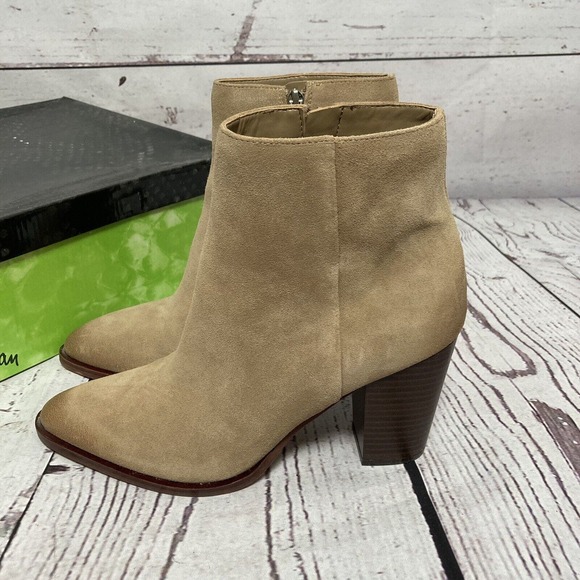 Sam Edelman Boots Womens Size 9M Brown Blake Oatmeal Suede Block Heel‎ - Picture 3 of 9